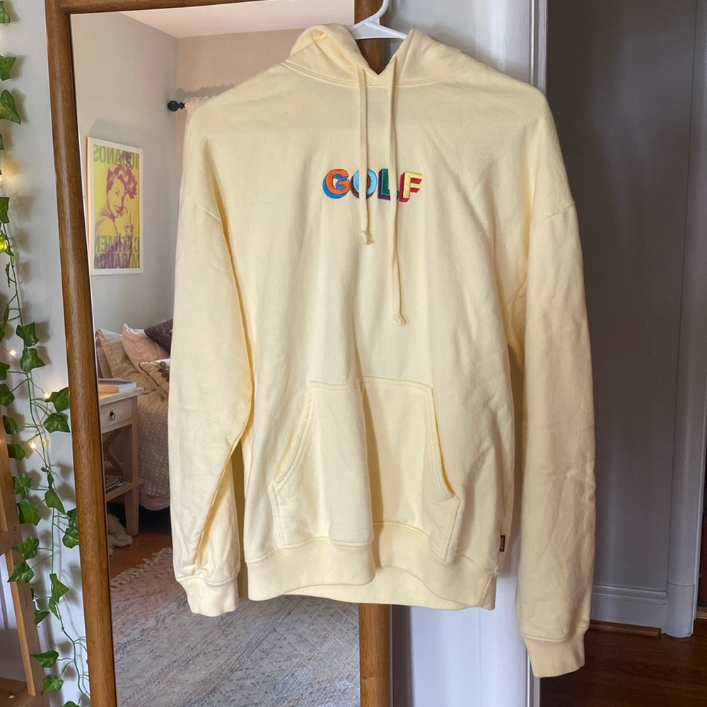 Gently used men’s size S yellow Golf Wang hoodie